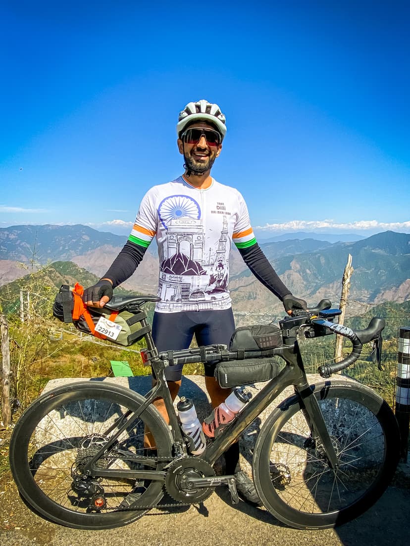 Hitesh mountain bike with scenic view